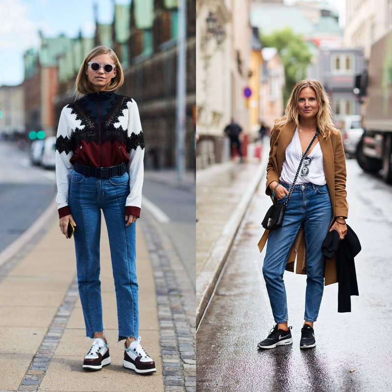 Moms jeans with sneakers Moms jeans with sneakers