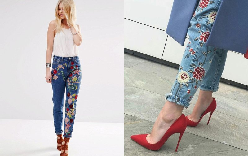 Original embroidery on jeans Original embroidery on jeans