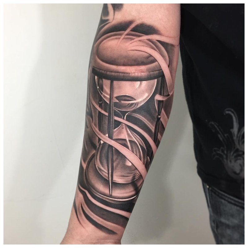 Beautiful tattoo on a man's forearm
