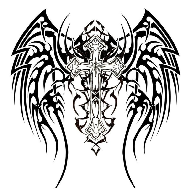 Sketch for tattoo with wings.