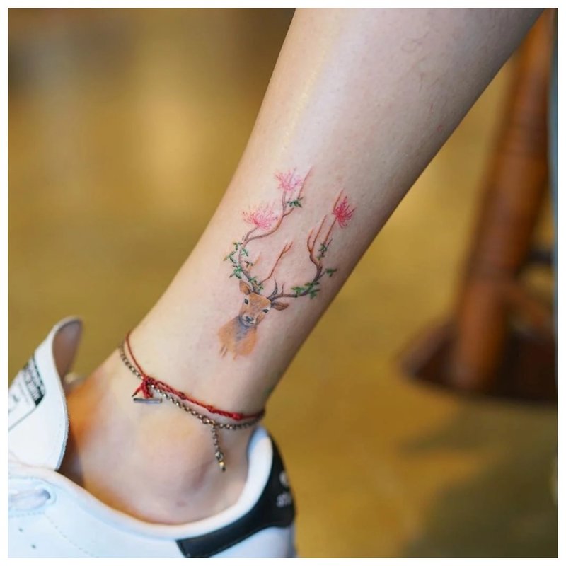 Deer Ankle Tattoo